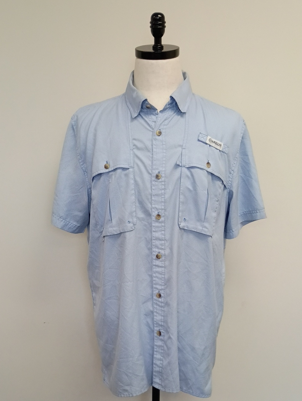 Magellan Outdoors Light Blue Angler Fishing Button Down Shirt Large